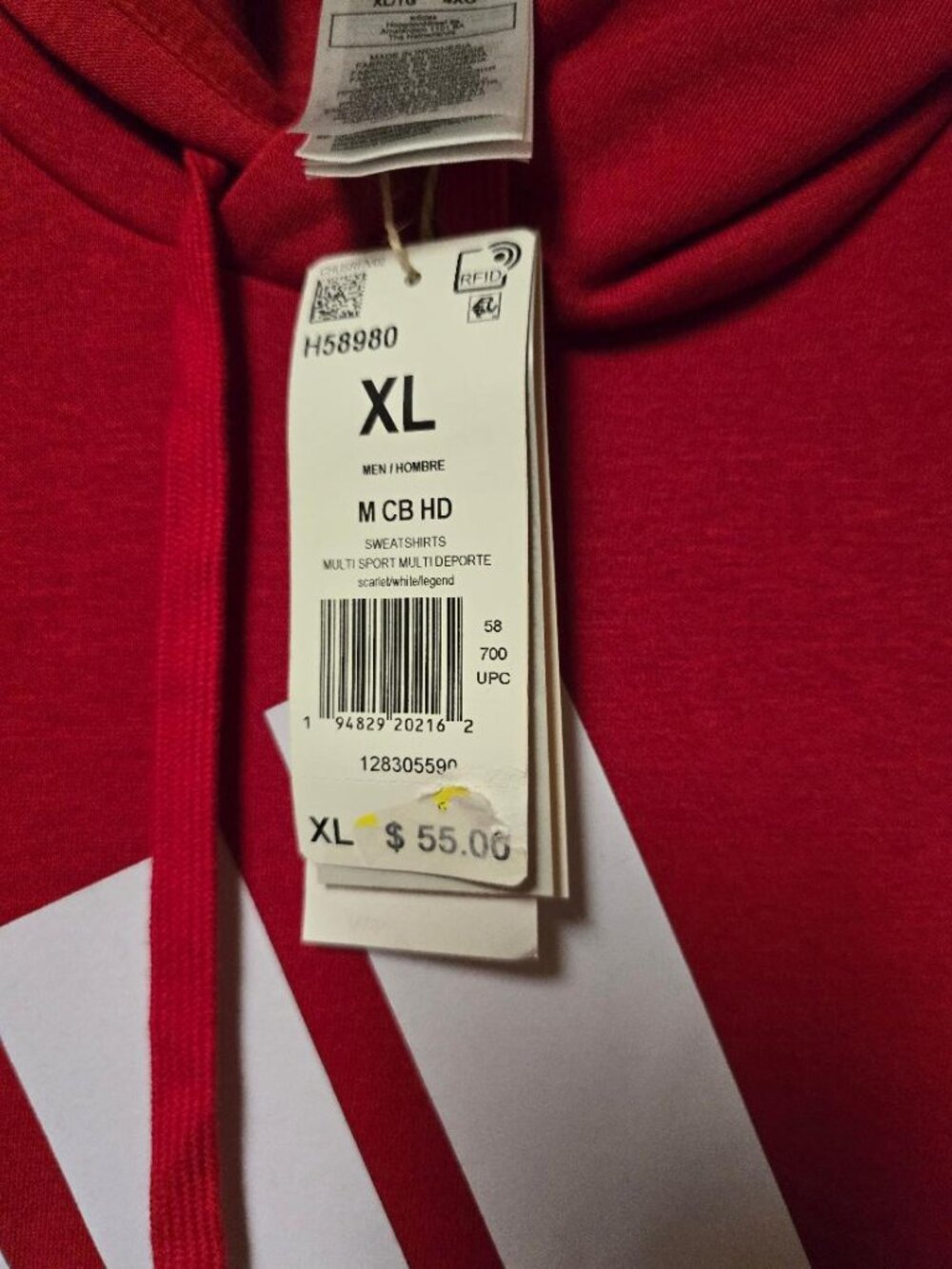 Adidas Hoodie - Size XL - New with Tags - Picture 2 of 4